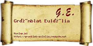 Grünblat Eulália névjegykártya